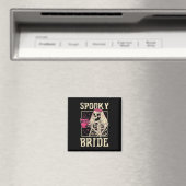 Skeleton Spooky Bride Wedding Chelorette Halloween Magneet (Insitu (Vaatwasser))