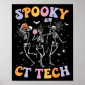 Skeleton Spooky CT Tech Computed Tomography Tech H Poster (Voorkant)