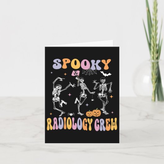 Skeleton Spooky Radiology Crew X-ray Tech Hallowee Kaart (Voorkant)