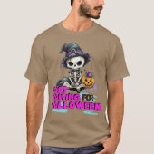 Skeleton spooky vibe summer funny just waiting for t-shirt (Voorkant)