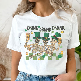 Skeleton St. Patrick's Day Drink T-Shir T-shirt