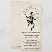 Skeleton Steampunk Halloween Bachelor B-day Party Kaart (Voorkant / Achterkant)