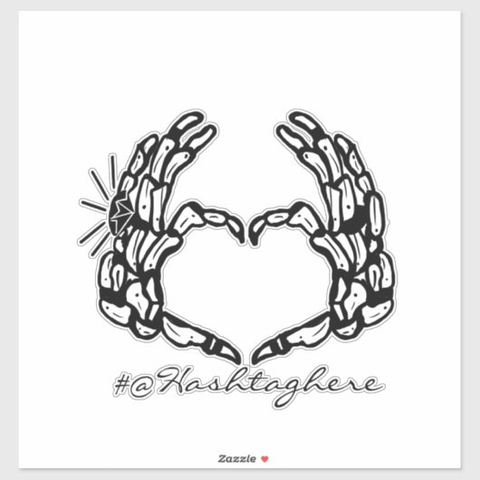 Skeleton Sticker met gehuwde naam (Vel)