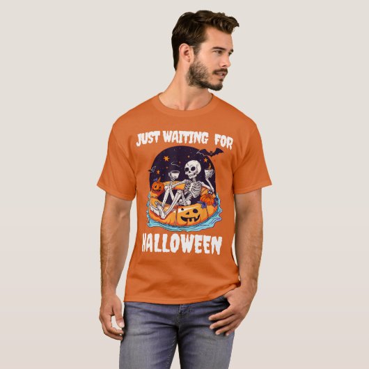 Skeleton Summer Spooky Vibes Just Waiting For Hall T-shirt (Voorkant volledig)