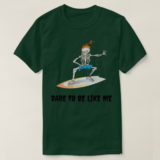 Skeleton Surf Surfing Halloween Surfing T-shirt (Design voorkant)