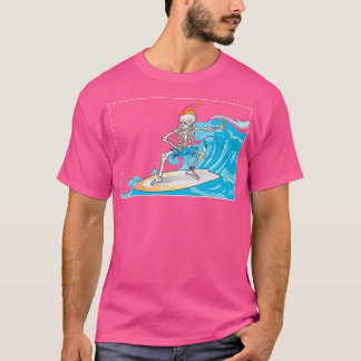 Skeleton Surf Surfing T-shirt