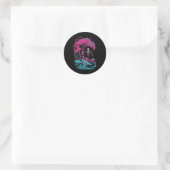 Skeleton surfen _3 ronde sticker (Tas)