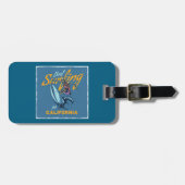  Skeleton Surfen Californië Beach Bagagelabel (Voorkant horizontaal)