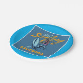 Skeleton Surfen Californië Beach Papieren Bordje (Gekanteld)