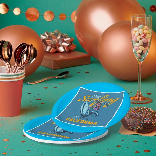 Skeleton Surfen Californië Beach Papieren Bordje