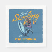  Skeleton Surfen Californië Beach Servet (Voorkant)