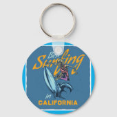  Skeleton Surfen Californië Beach Sleutelhanger (Voorkant)