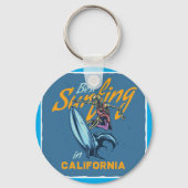  Skeleton Surfen Californië Beach Sleutelhanger (Achterkant)
