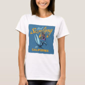 Skeleton Surfen Californië Beach T-shirt (Voorkant)
