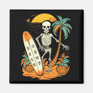 Skeleton surfen Halloween Hawaï Hawaiaanse mannen Magneet