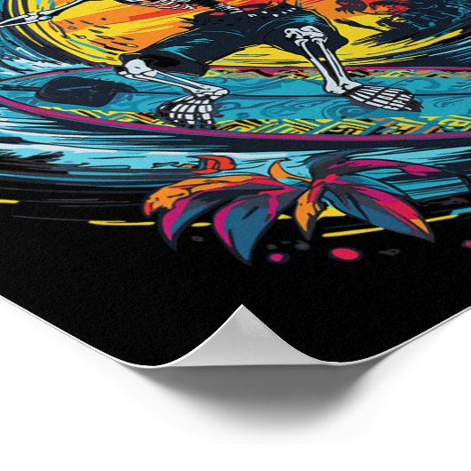 Skeleton surfen poster (Hoek)
