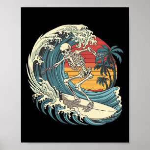 Skeleton surfen  poster