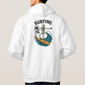 Skeleton Surfen Retro Beach Wave Design Hoodie (Achterkant)