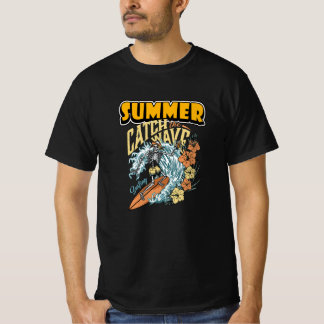 Skeleton Surfer - Catch the Wave Summer T-shirt