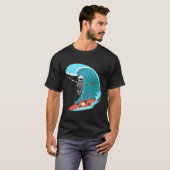 Skeleton Surfer Halloween Funny Wave Surfing Surf T-shirt (Voorkant volledig)