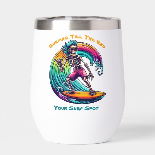 Skeleton Surfer Riding A Wave (Achterkant)