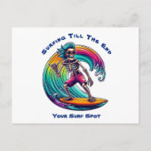 Skeleton Surfer Riding A Wave Briefkaart (Voorkant)