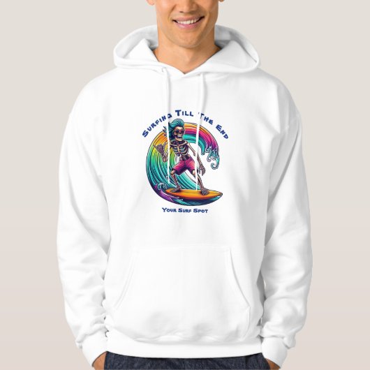 Skeleton Surfer Riding A Wave Hoodie (Voorkant)