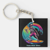 Skeleton Surfer Riding A Wave Sleutelhanger (Voorkant)