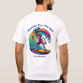 Skeleton Surfer Riding A Wave T-shirt (Achterkant)