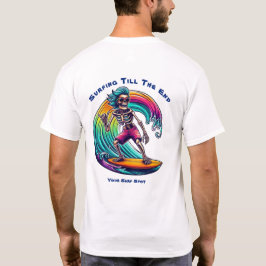 Skeleton Surfer Riding A Wave T-shirt