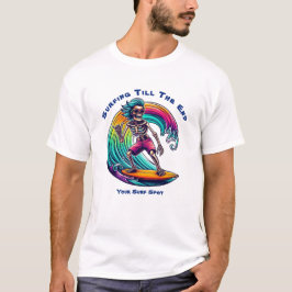 Skeleton Surfer Riding A Wave T-shirt