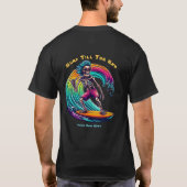 Skeleton Surfer Riding A Wave T-shirt (Achterkant)