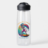 Skeleton Surfer Riding A Wave Waterfles (Voorkant)
