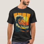 Skeleton Surfer  Surfen Grappig Halloween T-shirt (Voorkant)