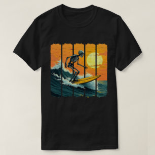 Skeleton Surfer Surfen Grappig Halloween T-shirt