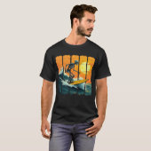Skeleton Surfer  Surfen Grappig Halloween T-shirt (Voorkant volledig)