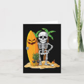 Skeleton Surfing Halloween Hawaii Hawaiian Mannen  Kaart (Voorkant)