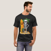 Skeleton Surfing Halloween Hawaii Hawaiian Mannen T-shirt (Voorkant volledig)
