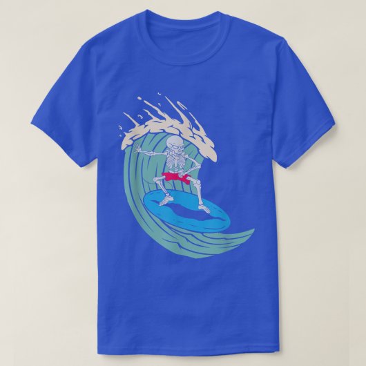 Skeleton Surfing Halloween Hawaii Surfer Wave Ride T-shirt (Design voorkant)
