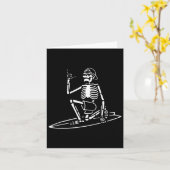 Skeleton Surfing Lazy Halloween Costume Kaart (Gele Bloem)