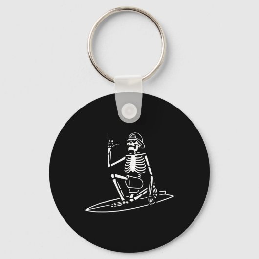 Skeleton Surfing Lazy Halloween Costume Sleutelhanger (Voorkant)