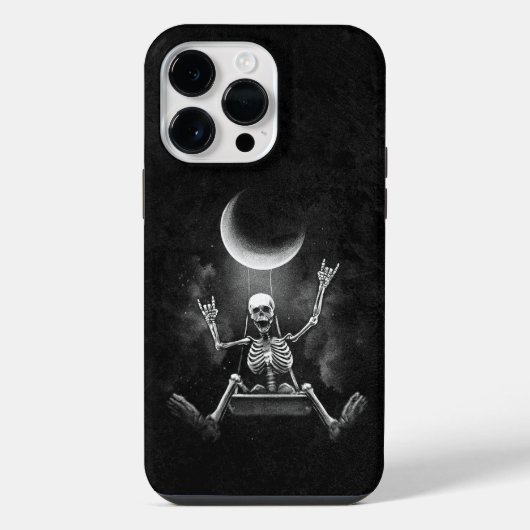 Skeleton Swinging Moon iPhone Hoesje (Achterkant)