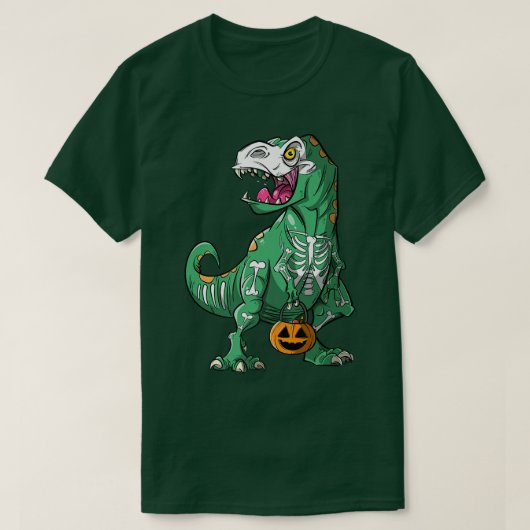 Skeleton T Re Dinosaur Halloween T-shirt (Design voorkant)