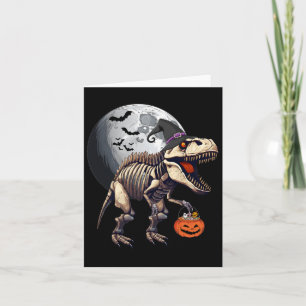 Skeleton T Rex Dinosaur Fun Halloween Pompoen Jong Kaart