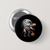 Skeleton T Rex Dinosaur Fun Halloween Pompoen Jong Ronde Button 5,7 Cm (Voorkant /achterkant)