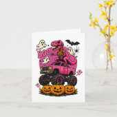 Skeleton T Rex Dinosaur Monster Truck Pompoen Brea Kaart (Gele Bloem)