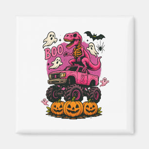 Skeleton T Rex Dinosaur Monster Truck Pompoen Brea Magneet