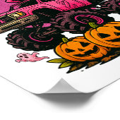 Skeleton T Rex Dinosaur Monster Truck Pompoen Brea Poster (Hoek)