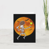 Skeleton Tennis Halloween Racket LL Kaart (Voorkant)