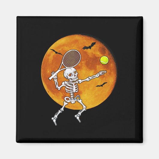 Skeleton Tennis Halloween Racket LL Magneet (Voorkant)